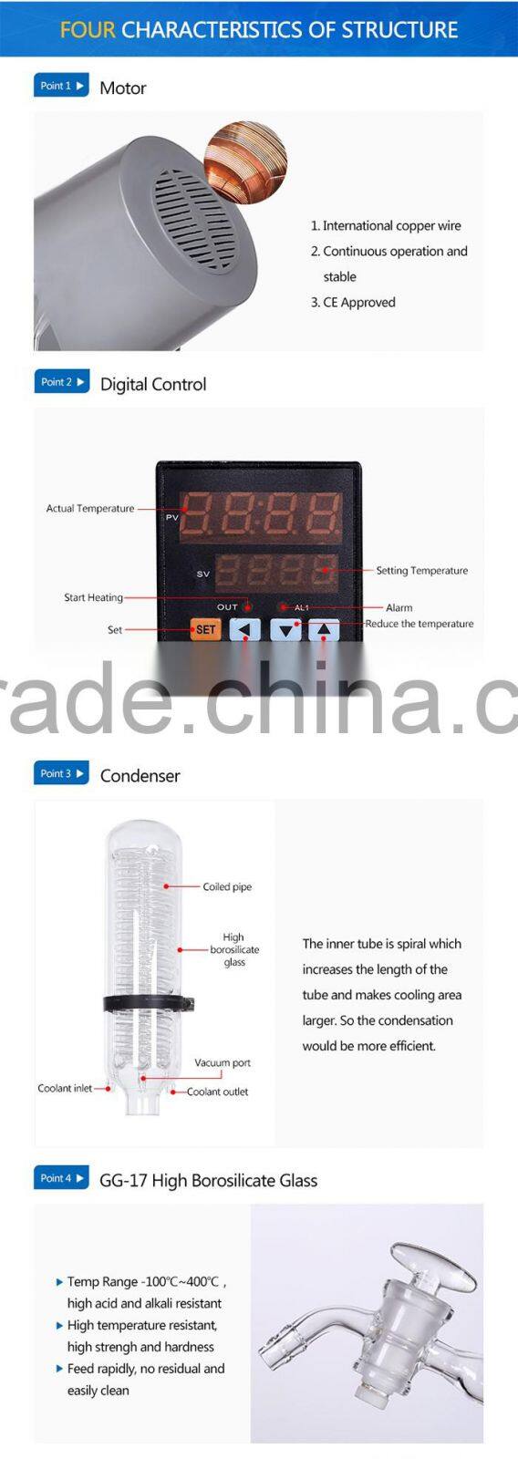 Labrotary Glass Water Distillation Apparatus Rotary Evaporator