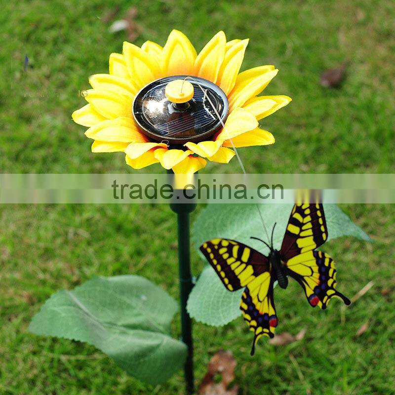 solar fluttering butterfly with sunflower flying butterfly sunflower fluttering butterfly garden decoration solar butterfly