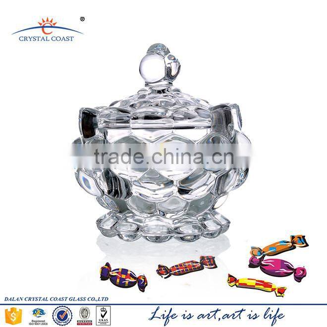 clear bead novelty mini empty glass cookie jar