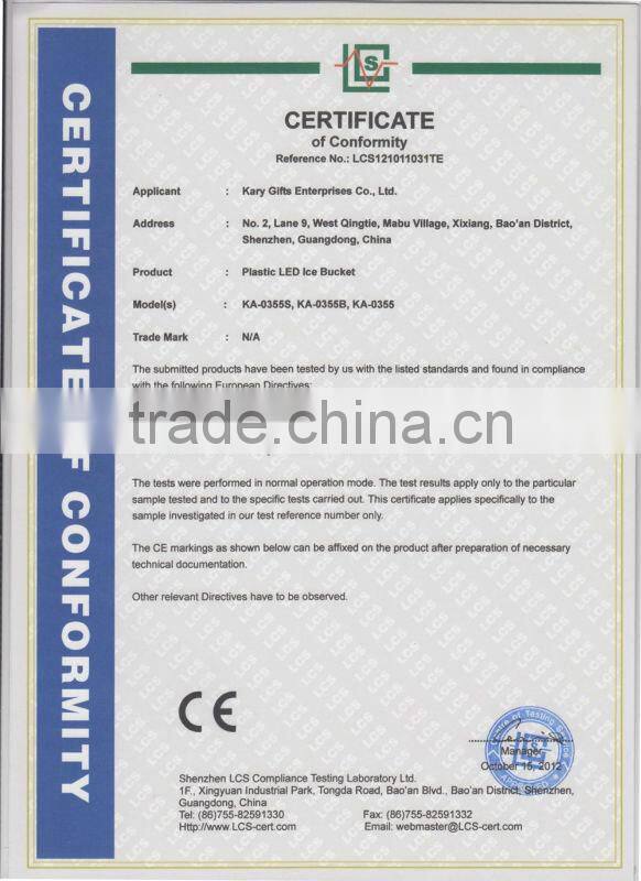 Cube Shape LED Wine Ice Bucket,LED Bucket,Ice Bucket for Wine