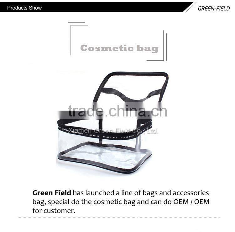Competitive price clear cosmetic bag with handle