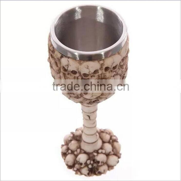 Creative Household Palm Skeleton Stainless Steel Wine Goblet 3D Knight Skull Goblet Steel For Sale