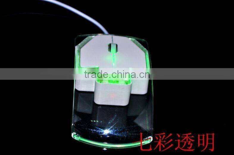 Latest LED Clear wired mouse Colorful Transparent LED Mouse