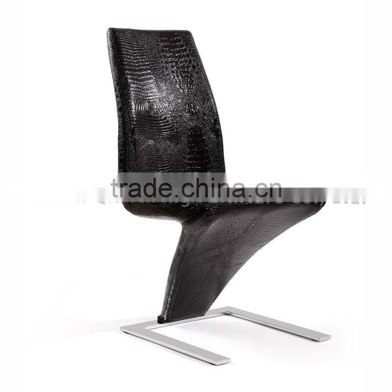 modern Z shape leather cover dining chair