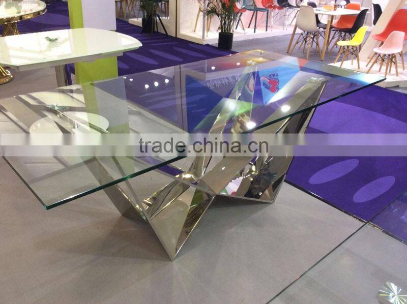 12mm thick tempered glass top wedding cake table dining table