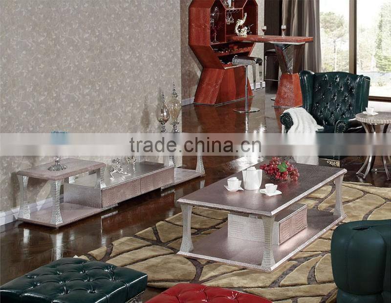 cohen furniture crocodile pu MDF cabinet coffee center table