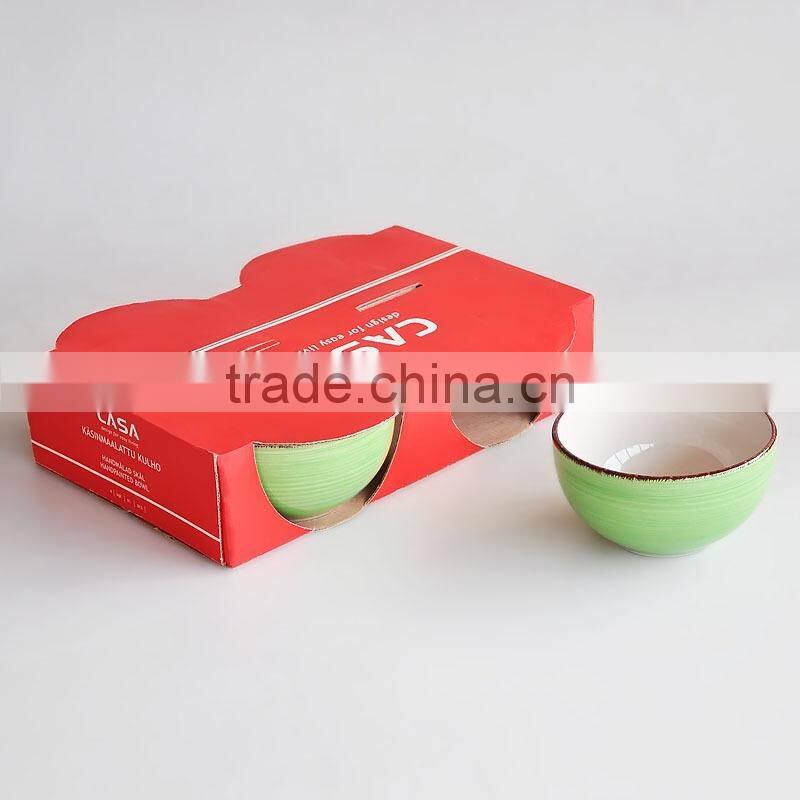 Round Shape Stackable Bowl in Cermic with Two-tone Color