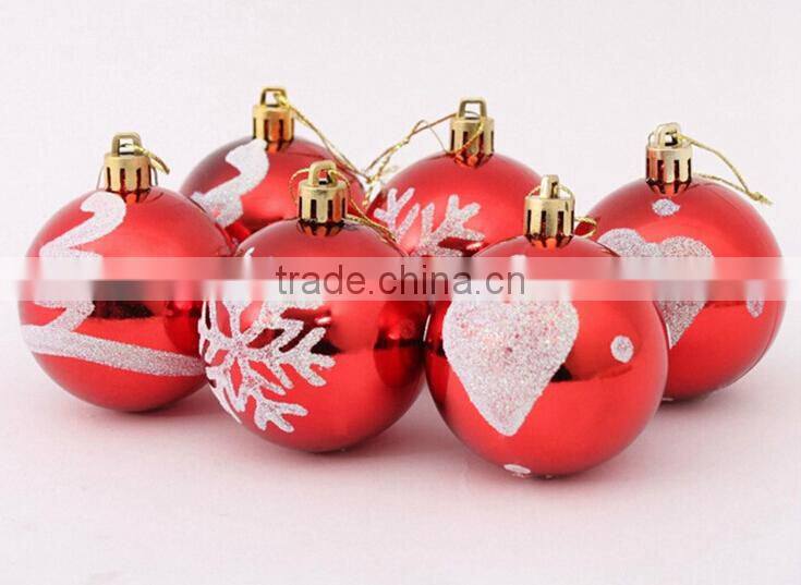 2016 New Design Plastic Decoration accept logo printing Shatterproof Hanging Christmas Ball