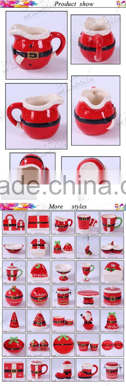 Factory direct ceramic decoration christmas milk jug