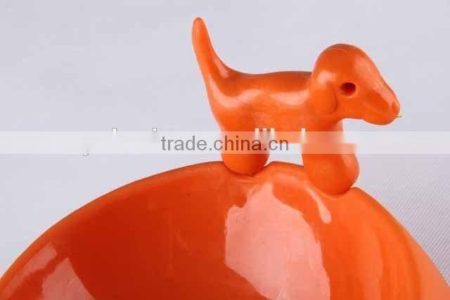 3D dog design matte plastic pet bowl