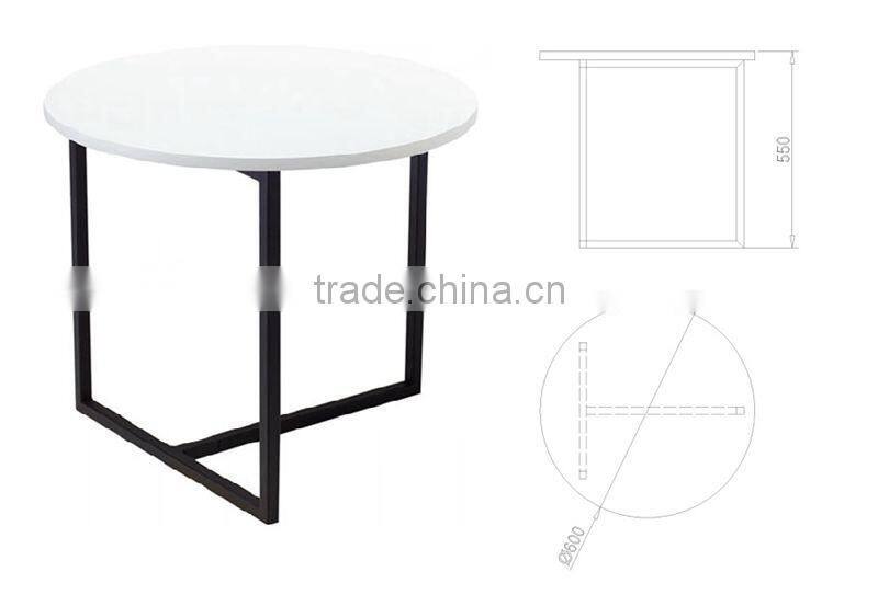 Euro Style black powder coated metal base Side Table, coffee table