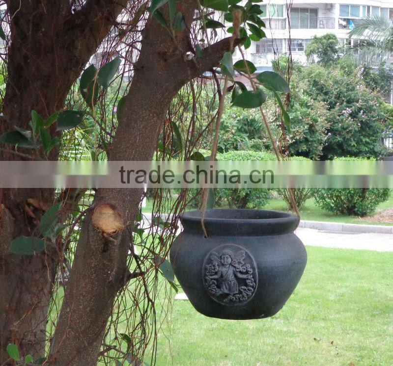 Fiberglass clay hanging planter pots