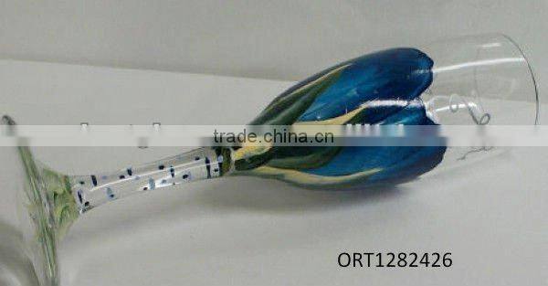 hand painted wine glass