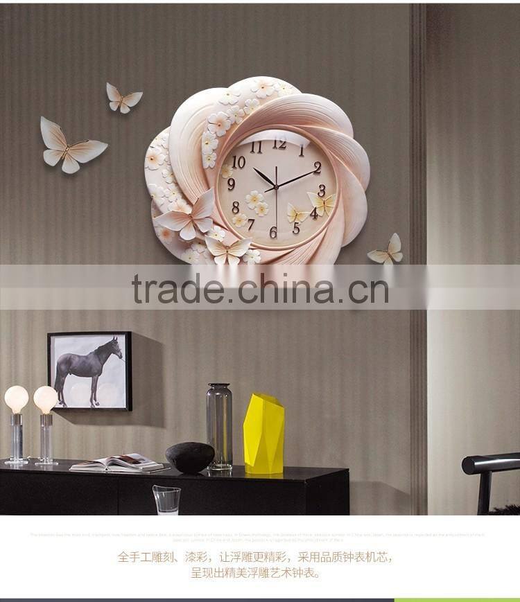 M27B Momoda Living room Creative modern fancy elegant 3D flower wall clock quiet quartz decoration large wall clock