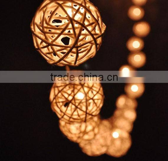 20 Bulbs Handmade Classic White Rattan ball fairy lights