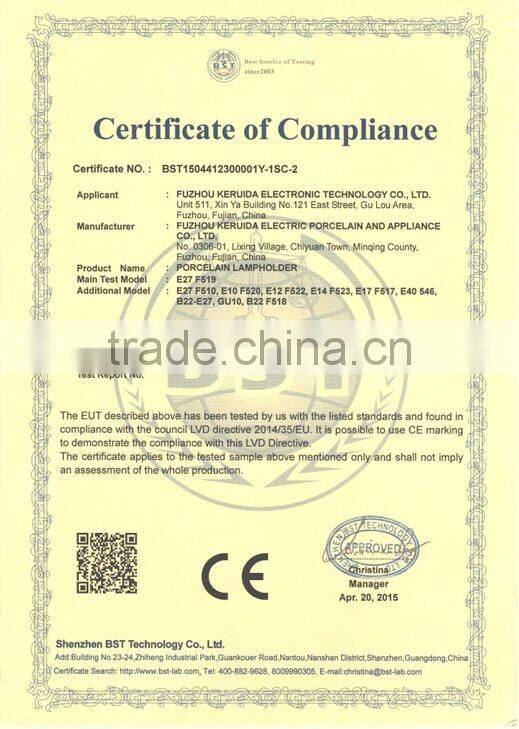 adjustable high frequency porcelain lamp holder for pendant light