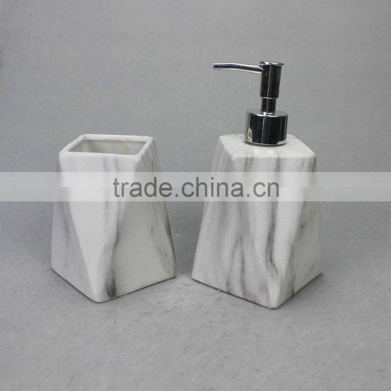 Nature Home Decor Atlantic 3 Piece Teakwood texture Bathroom Accessory Set