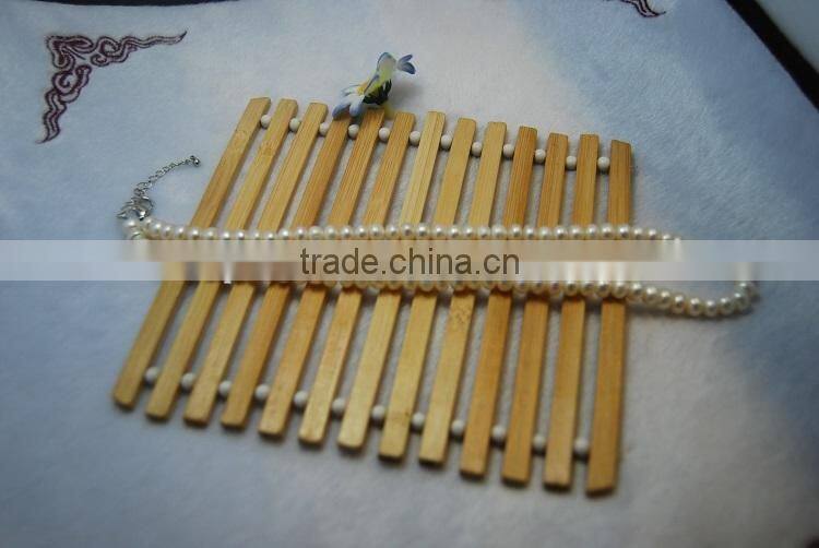 5-6 mm white button shape freshwater pearl necklace