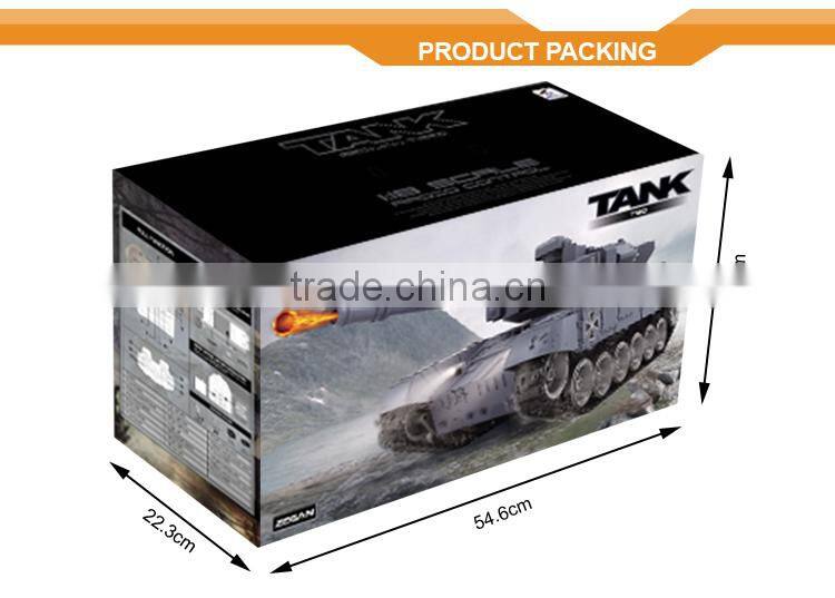 2.4G Military tank toy 1 8 scale rc tanks with sound and light, radiator plastic tanks
