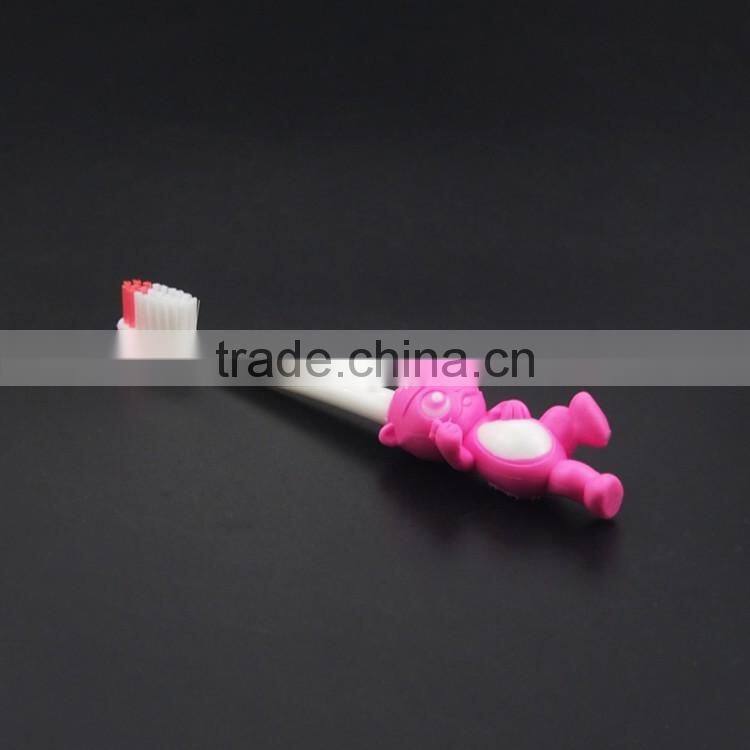 cartoon rubber handle small head soft nylon bristle kid toothbrush