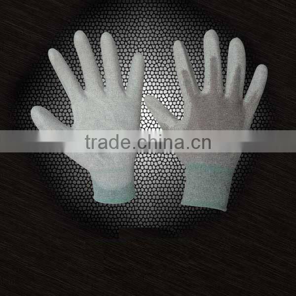 ESD glove with pu coated in the palm