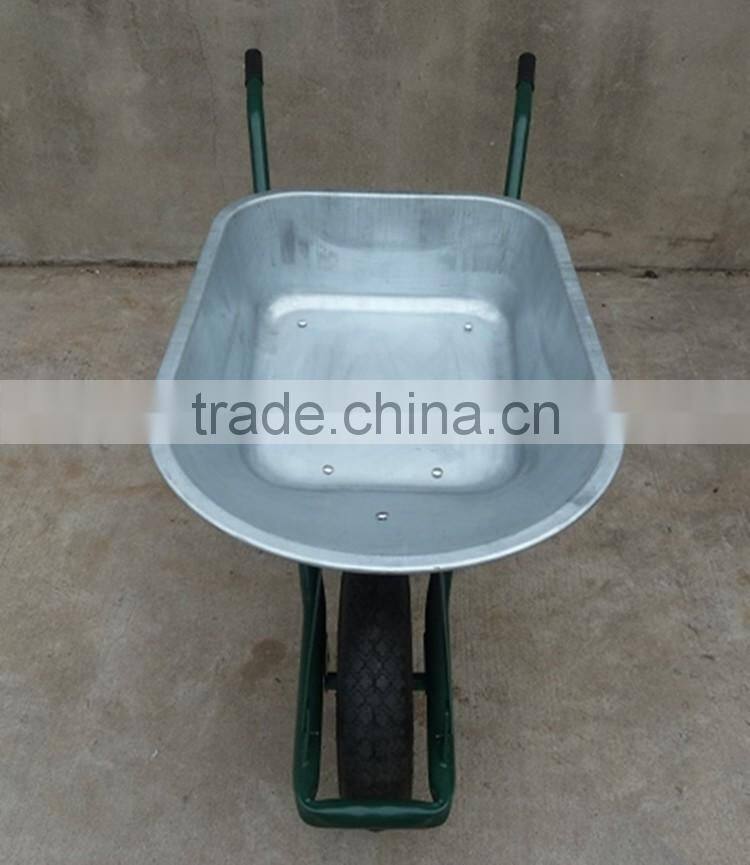 2016 hot selling one wheel zined wheelbarrow for wholesale export