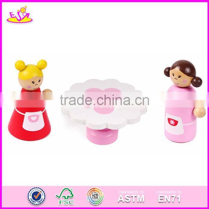 2017 new products customized pink wooden girls dolls house W06A171