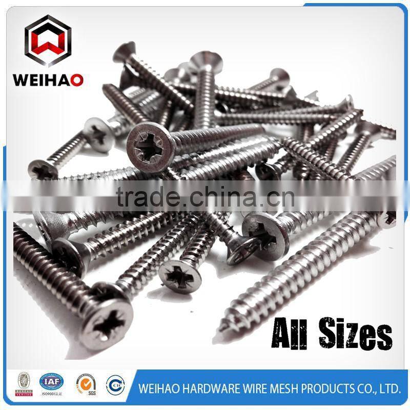 Zinc plated philips hex flat pan flat head self tapping screw