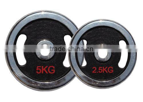 5kg/2.5kg chrome rubber coated bumper plates with two handle holes