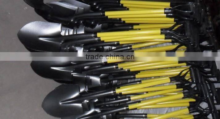 high quality low price wooden handle steel shovel S503