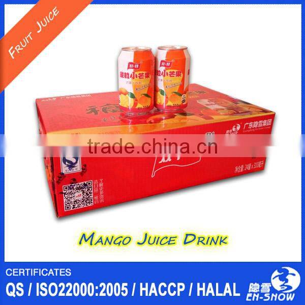 HALAL Aluminum Can(tinned) Mango Juice Drink with fiber pulp