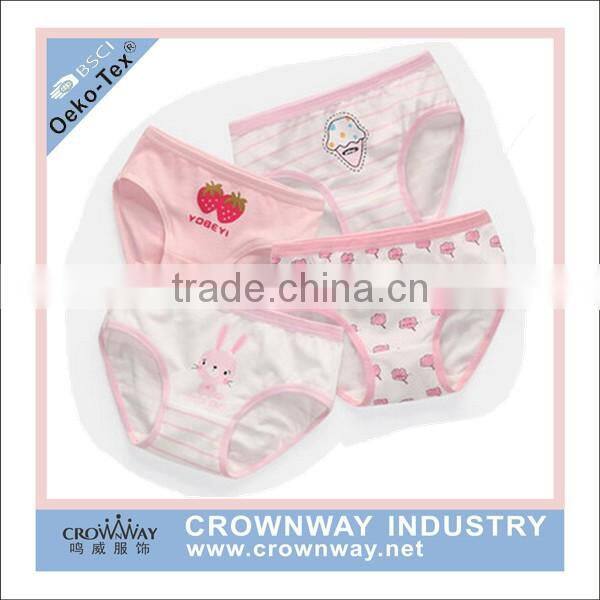 Dot Print White Cotton Girls Preteen Underwear Panties With Lace Trim