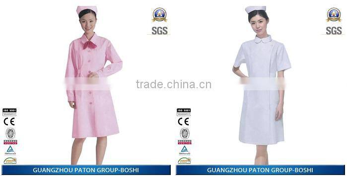 High Protect Funtion For New Design Long Sleeves Nurse White Uniform
