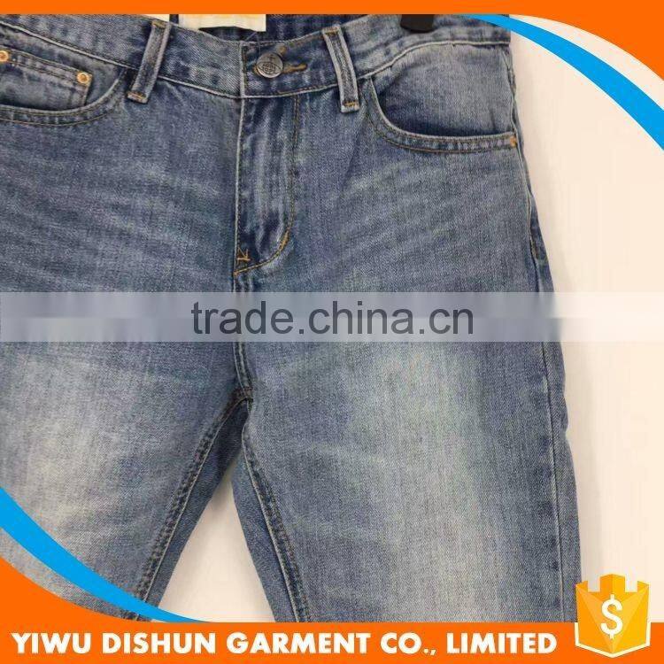 Women wholesale brand worn ninth pants blue jeans