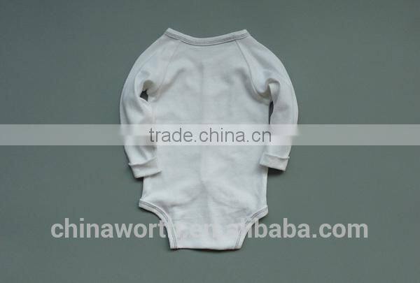 Kids summer plain 100%cotton Knitted baby rompers cotton with o-neck