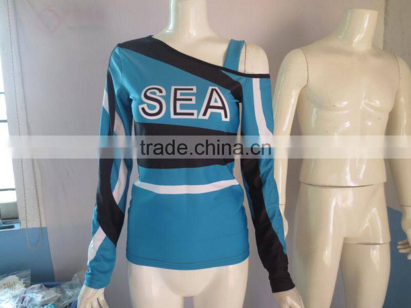 Cheap Compression/Loose Long Sleeve Cheerleading Uniforms