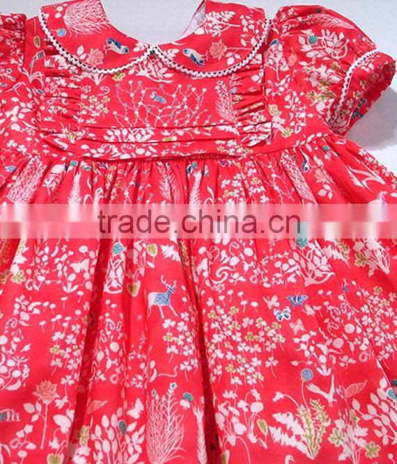 New Design OEM 100% Cotton Woven Printed Baby Girl Clothes Set
