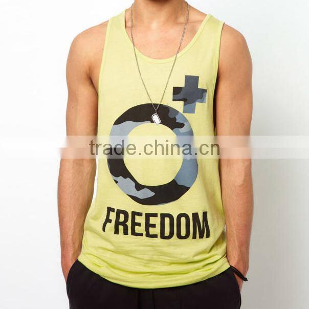 Loose Fit Sleeveless Printed Men Tank Top
