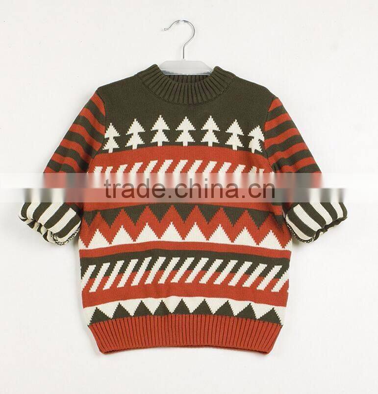 Wholesale Price Stock Children Knitting Sweater Knitwear With Pattern Little Kids Spring Clothings