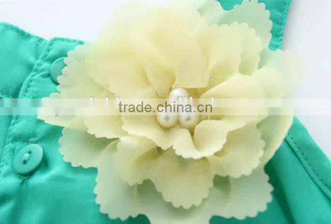 Spring Summer Dress Child Girl Beach Sling Frock Princess Mint Knee Length Frocks