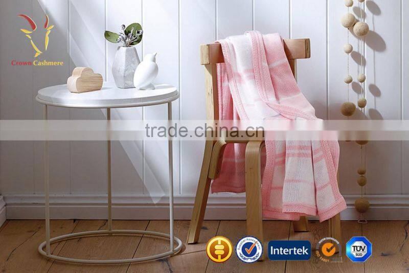 knitted 100% pure cashmere Bright Color blanket for baby
