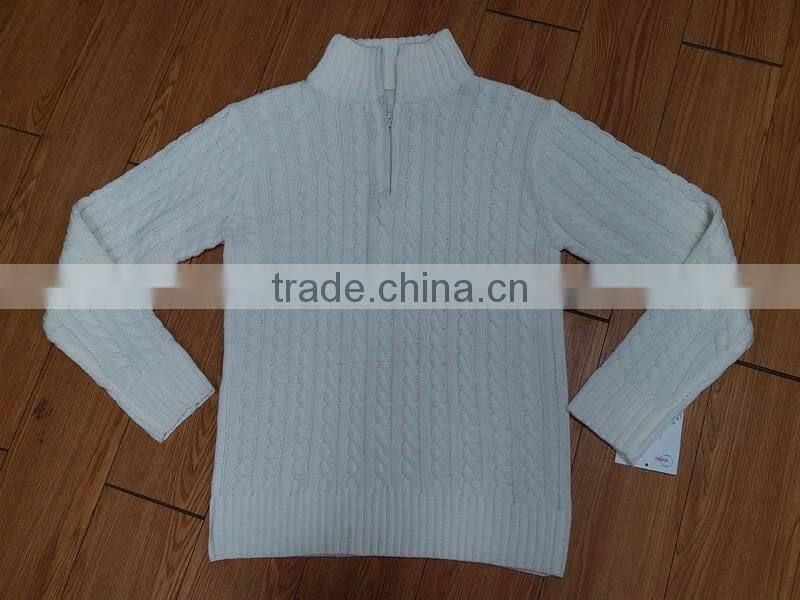 Half zipper neck body cable knit mens jumper pullover sweaters