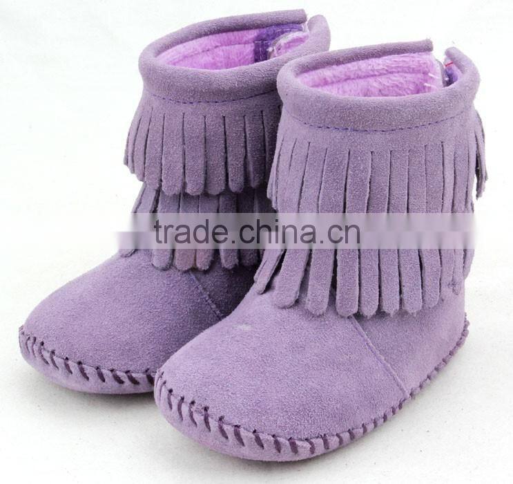 Baby suede leather new style girls ballet shoes unique boys shoes