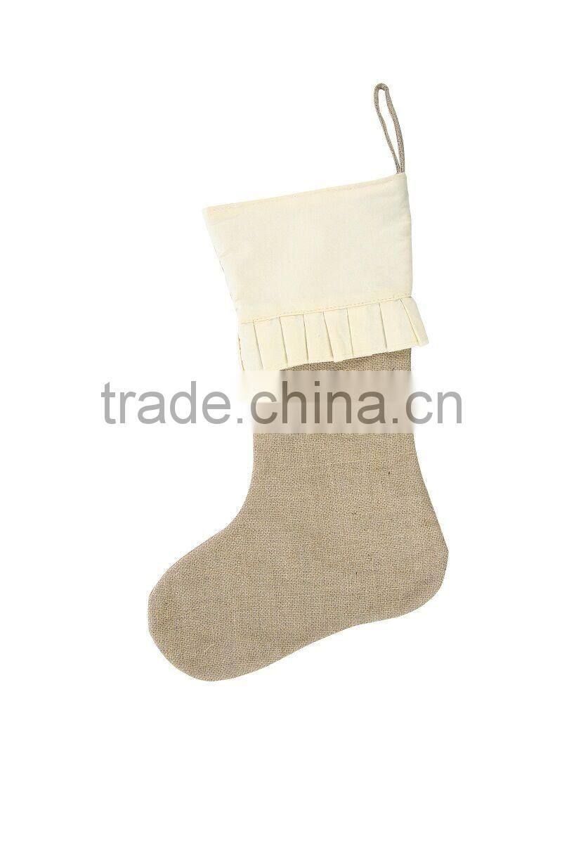 New style Burlap Personalized Christmas Stocking