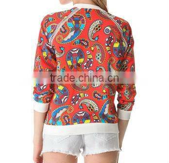 2013 fancy pattern span cotton blouse women