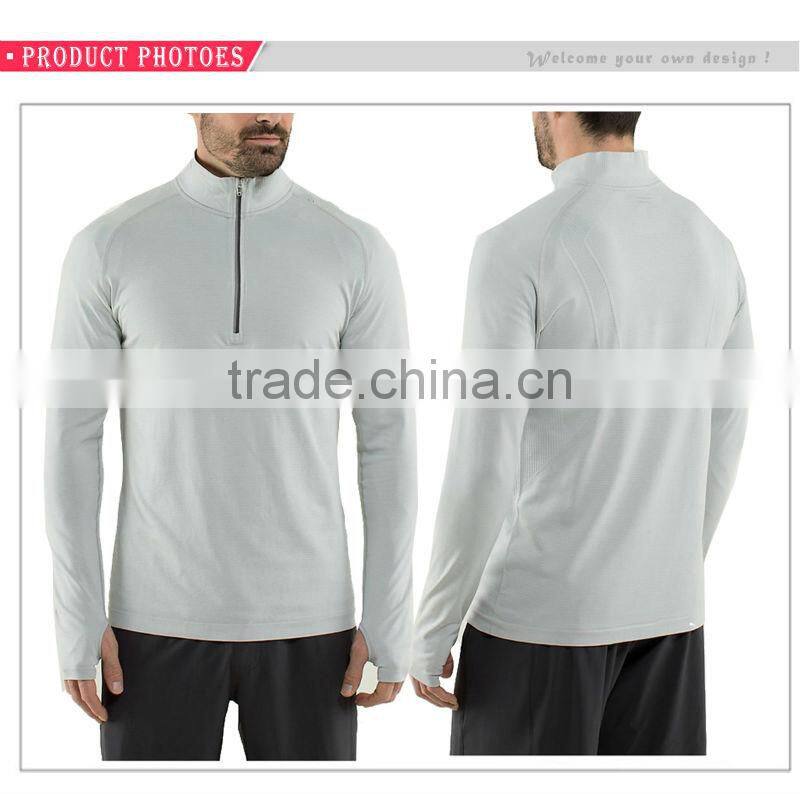 Men's Long Sleeve Half Zip Running Soft Jersey Long Sleeve Soccer Jersey