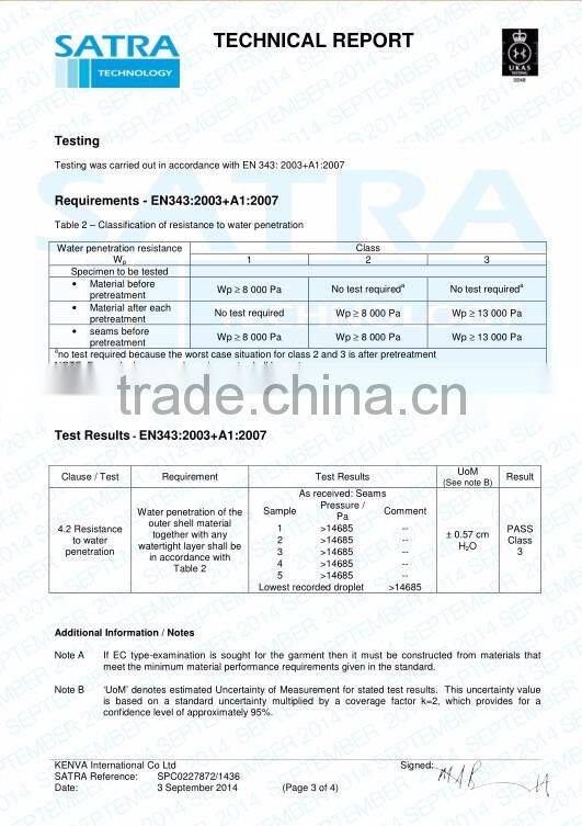 Safety 300D oxford parka hi vi bomber jacket protective clothing