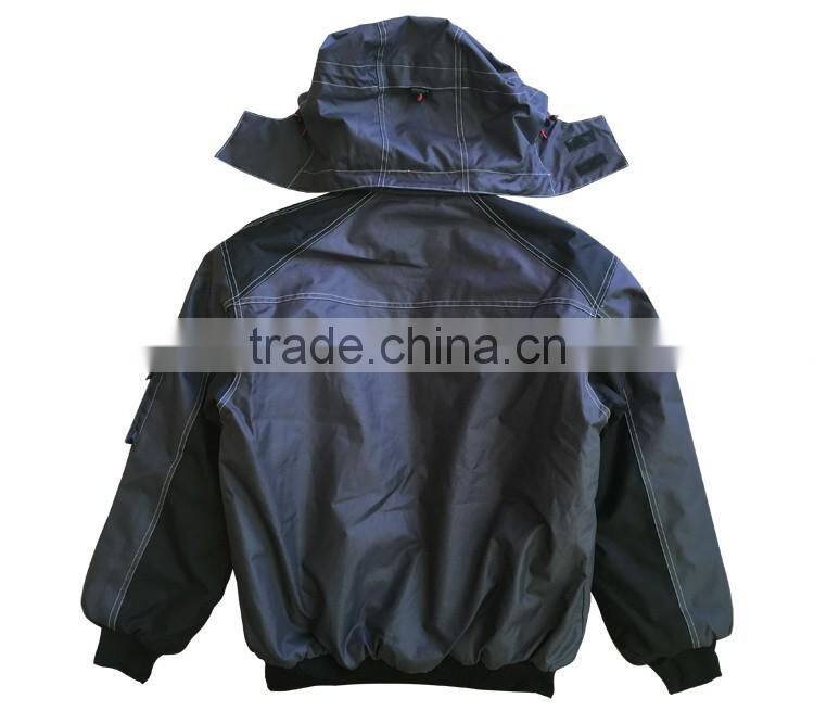 OEM workwear 300D oxford waterproof bomber jacket black for men