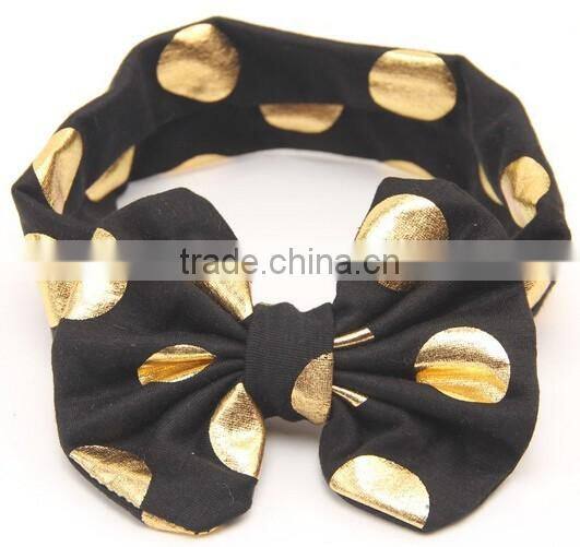 Gold dot printed kids headband, cotton fashion headband for kids