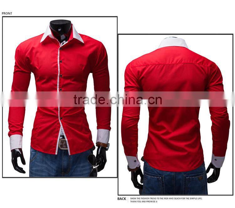beautiful bright color slim fit men dress blank shirt for men